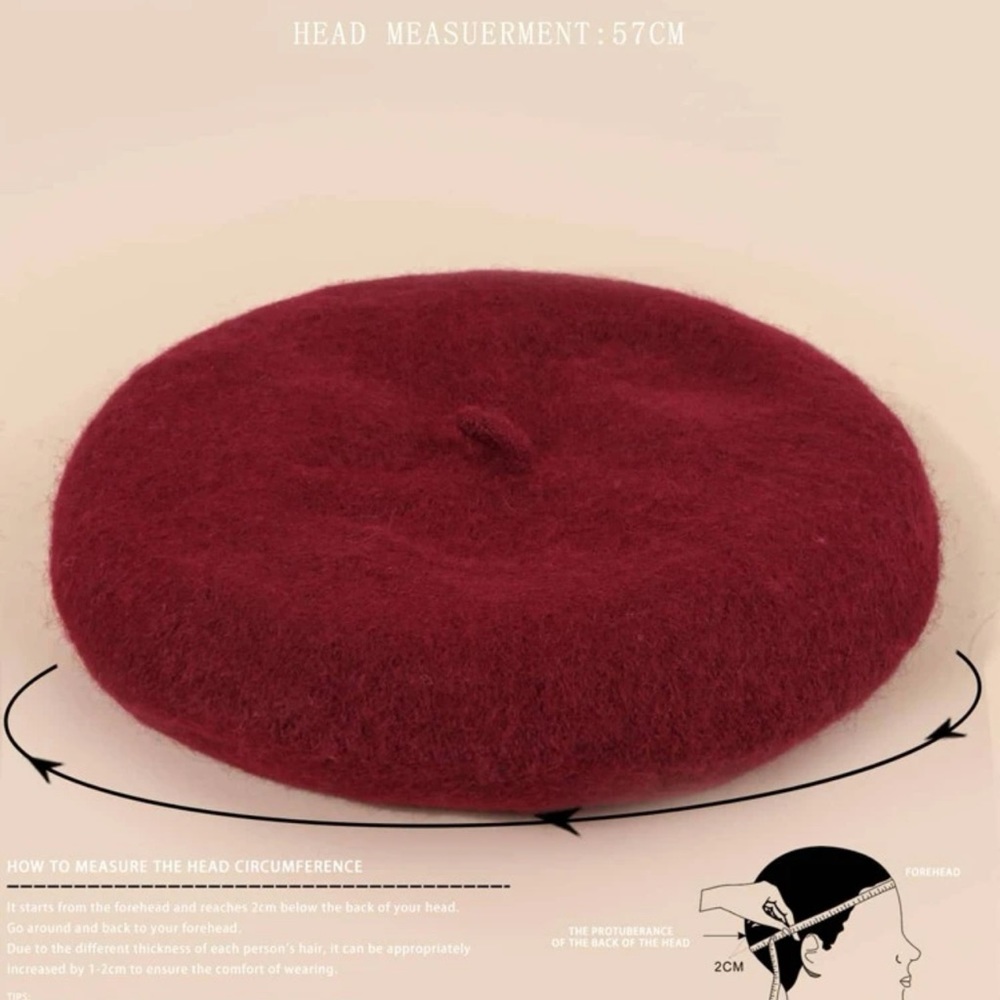 Simple solid beret - Picture 3 of 4